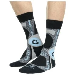 Chaussettes La Chaussette De France Rando Recycled Gris Bleu